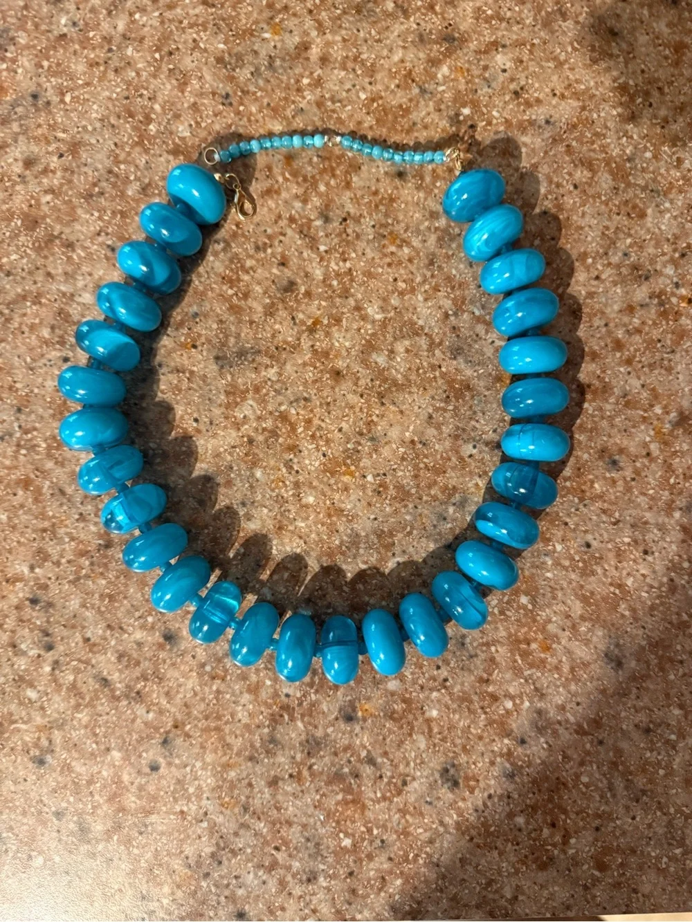 Blue Statement Beaded Necklace – Adjustable 18” – Bold & Beautiful